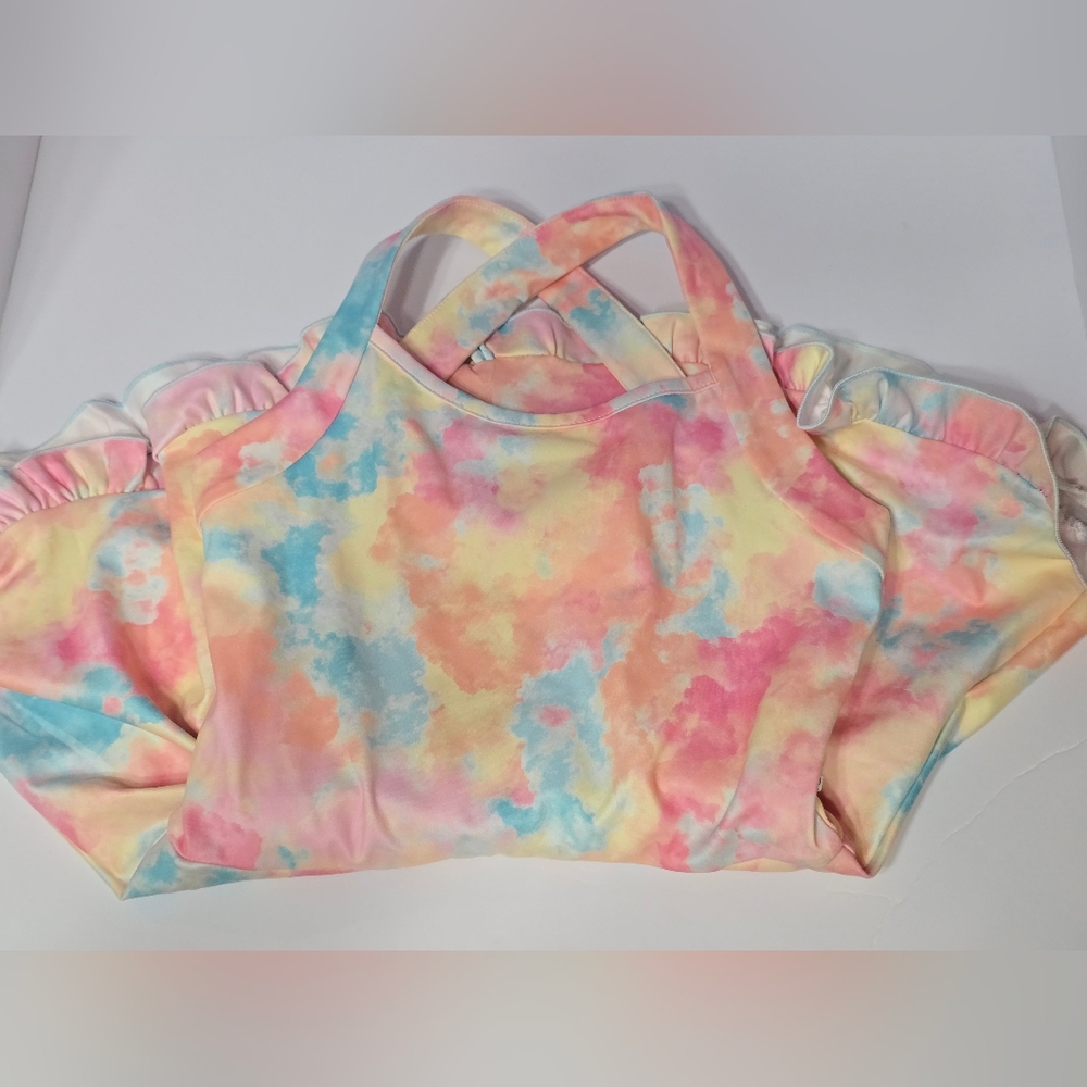 Caden Lane Pastel Tie-Dye Cloudactive Candy Clouds Active Dress 7/8 Toddler - Picture 2 of 5
